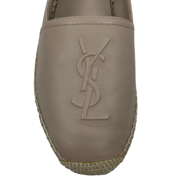 Saint Laurent Logo Monogram Nappa Leather Espadrilles Rose Poudre Size 38 - Picture 11 of 16